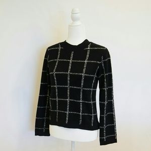 H&M Black and White Square Design Sweater